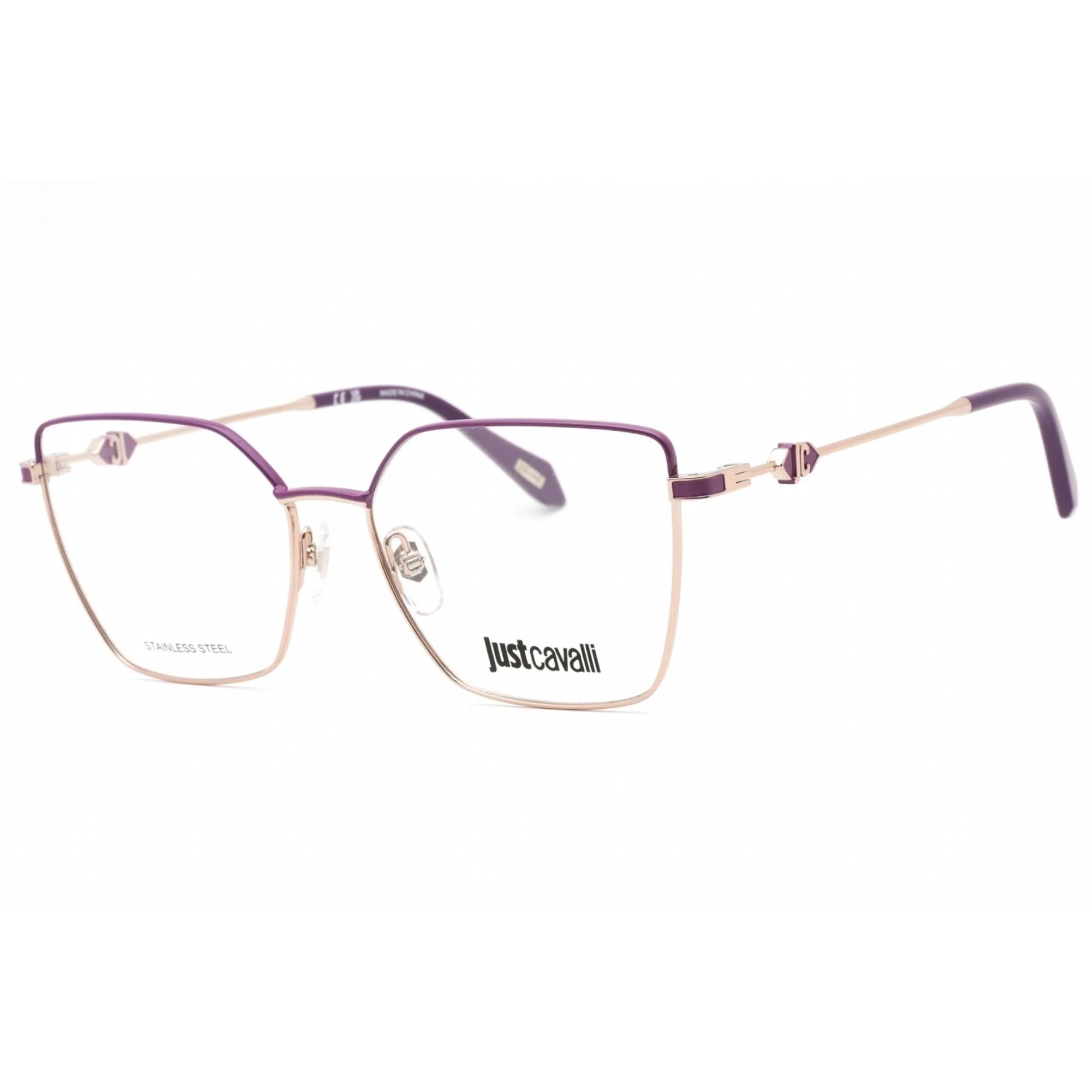 Just Cavalli Women's Eyeglasses - Shiny Red Gold Metal Butterfly Frame | VJC013 0E59