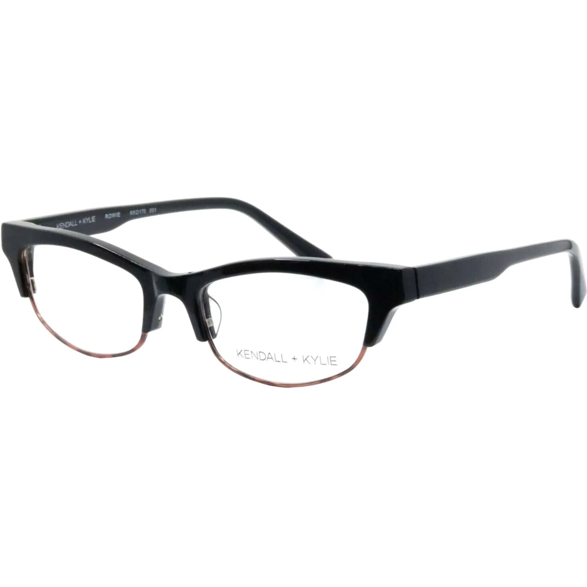 Kendall   Kylie Women's Eyeglasses - Black Acetate Frame Demo Lens | KKO170 ROWIE 1