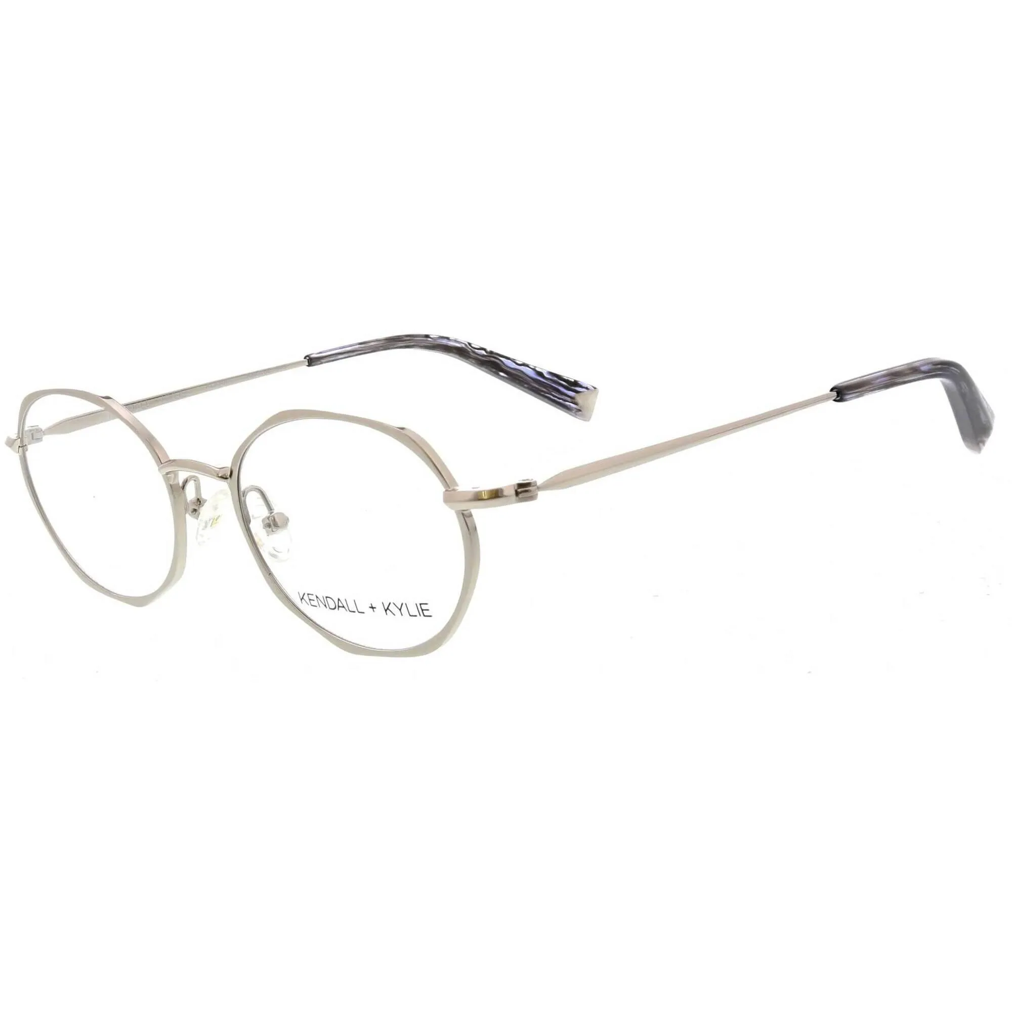 Kendall   Kylie Women's Eyeglasses - Silver Metal Frame Demo Lens | KKO162 ALANA 45