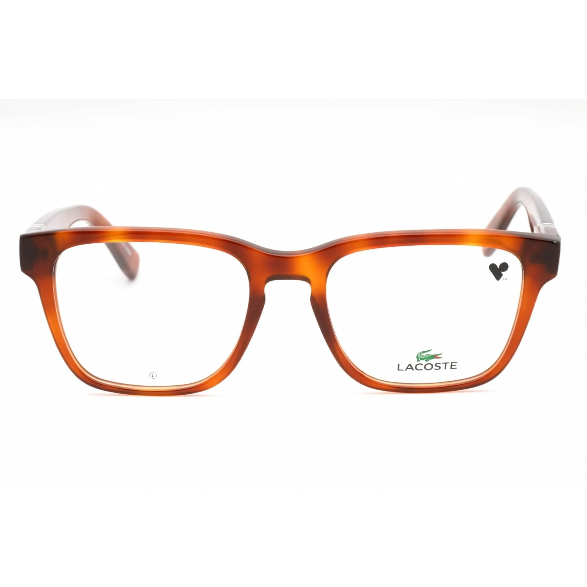 Lacoste Men's Eyeglasses - Blonde Havana Plastic Square Full Rim Frame | L2932 218