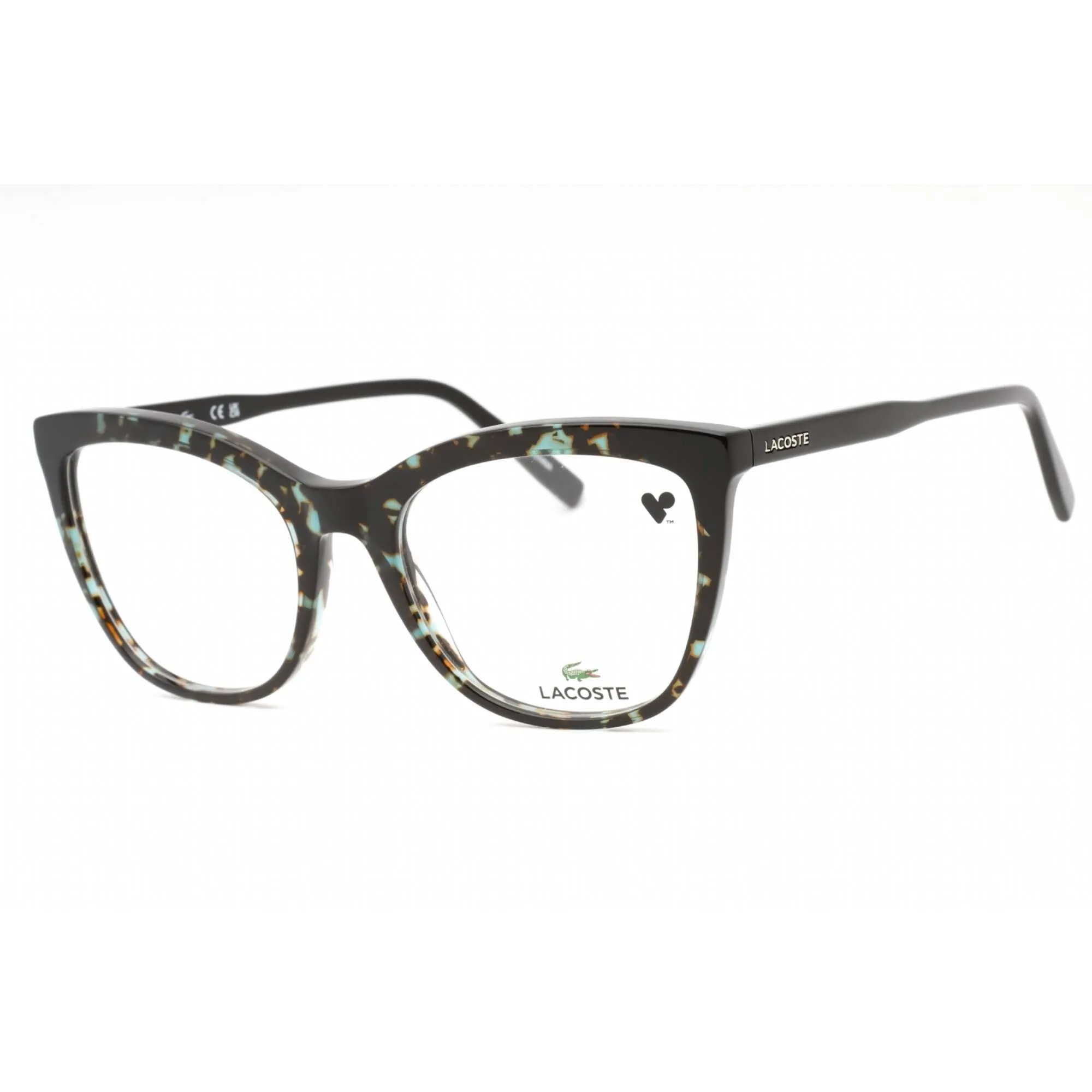 Lacoste Women's Eyeglasses - Havana/Azure Plastic Cat Eye Full Rim Frame | L2884 215