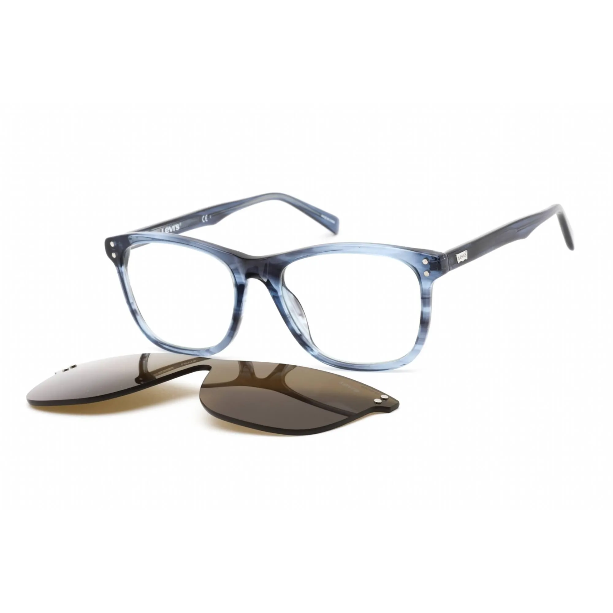 Levi's Men's Sunglasses - Brown Lens Blue Horn Rectangular Frame | LV 5013/CS 038I 70