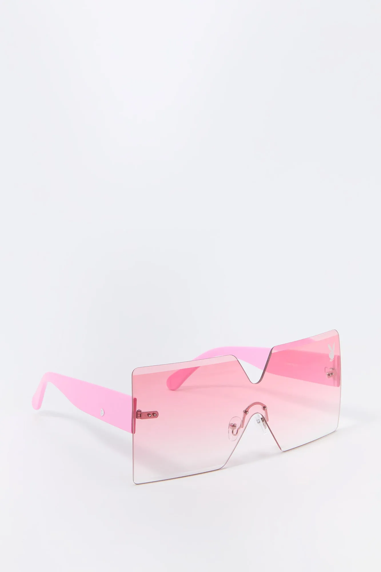 Lunettes de soleil carrées surdimensionnées sans monture à imprimé Playboy