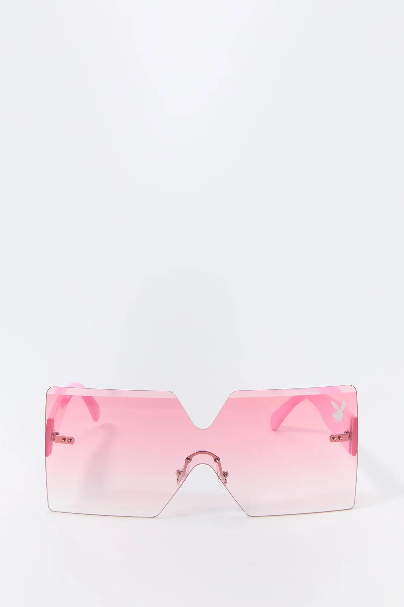 Lunettes de soleil carrées surdimensionnées sans monture à imprimé Playboy