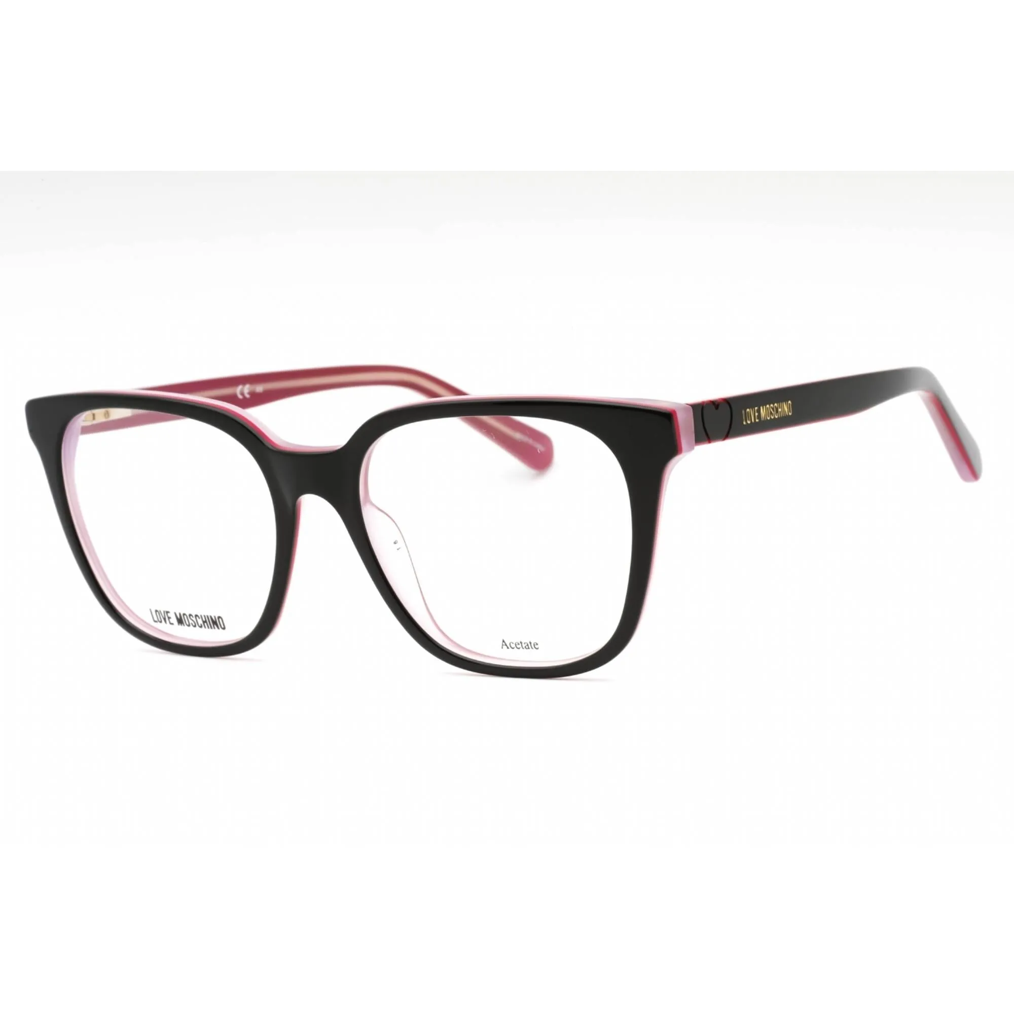 Moschino Love Women's Eyeglasses - Black Acetate Square Full Rim Frame | MOL590 807