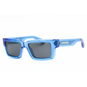 Philipp Plein Men's Sunglasses - Shiny Transparent Blue Frame Grey Lens | SPP044M 0AGQ