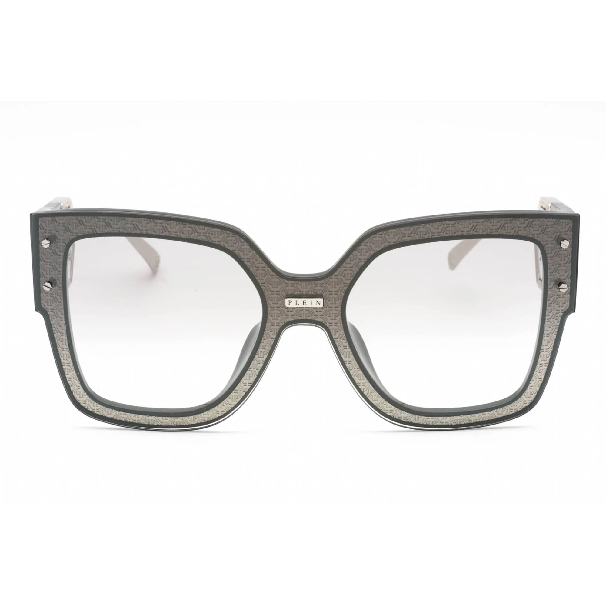 Philipp Plein Women's Sunglasses - Beige Brown Plastic Square Frame | SPP041M Z42X