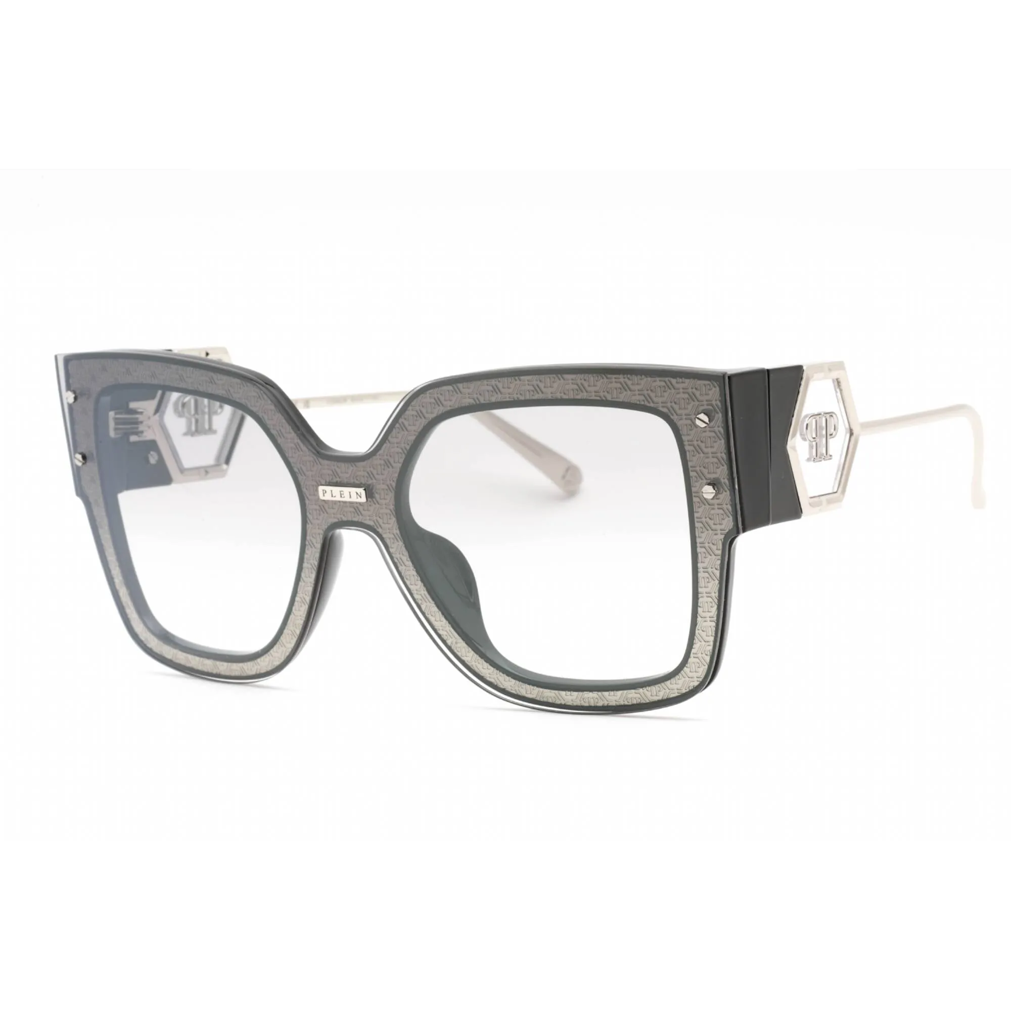 Philipp Plein Women's Sunglasses - Beige Brown Plastic Square Frame | SPP041M Z42X