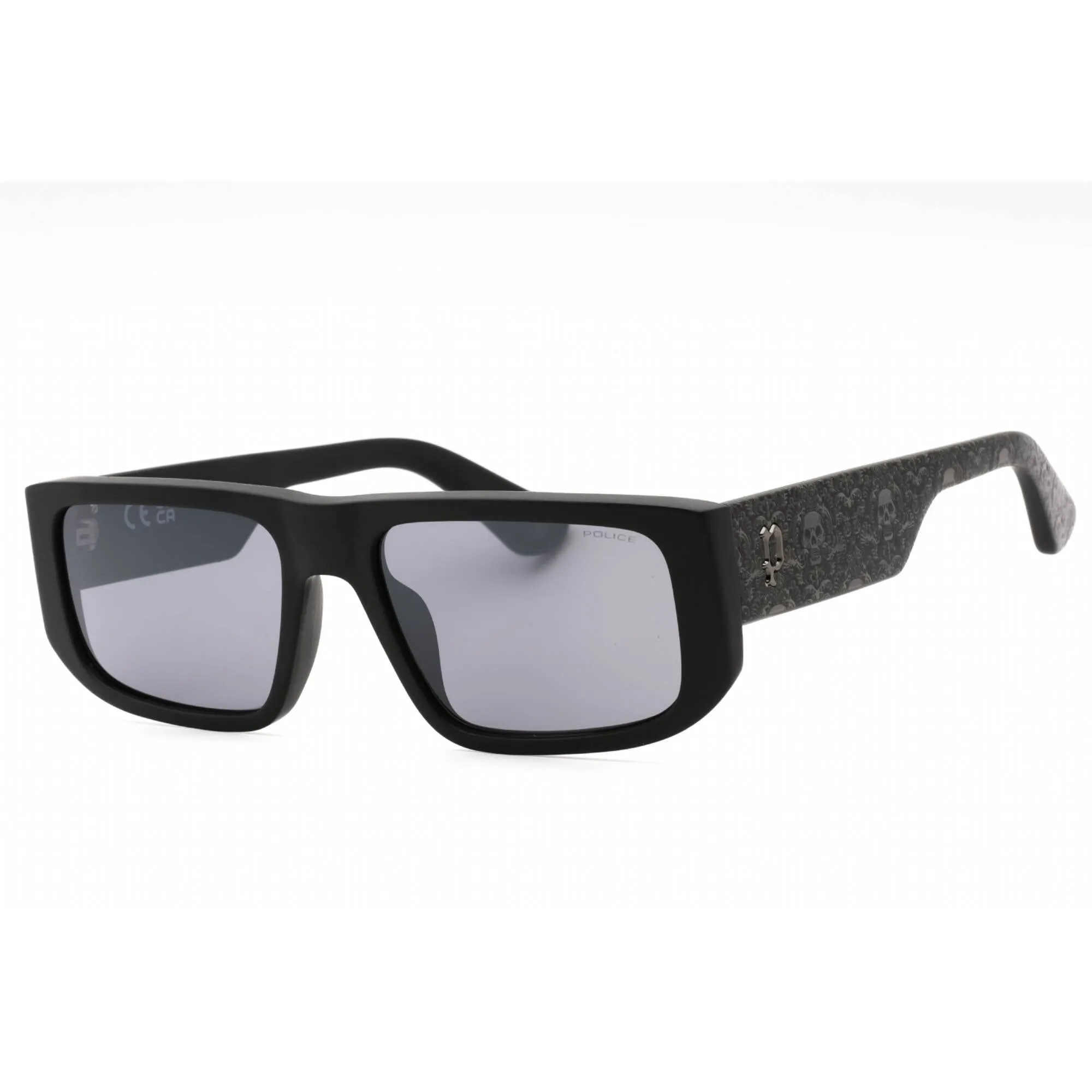Police Men's Sunglasses - Matte Black Acetate Rectangular Full Rim | SPLL13M 703X