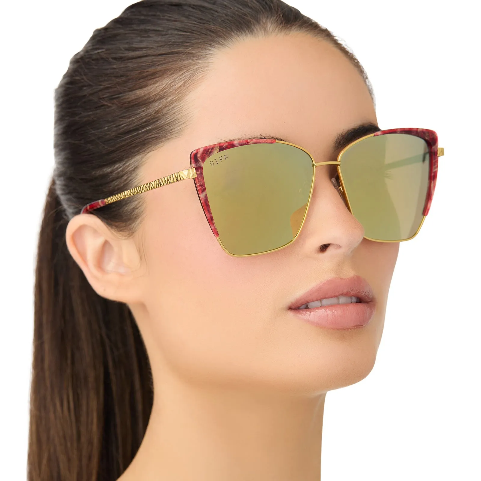 QUEEN AMIDALA™ - MARBLED NABOO™ ROYAL RED   HAMMERED GOLD   GOLD MIRROR   POLARIZED SUNGLASSES