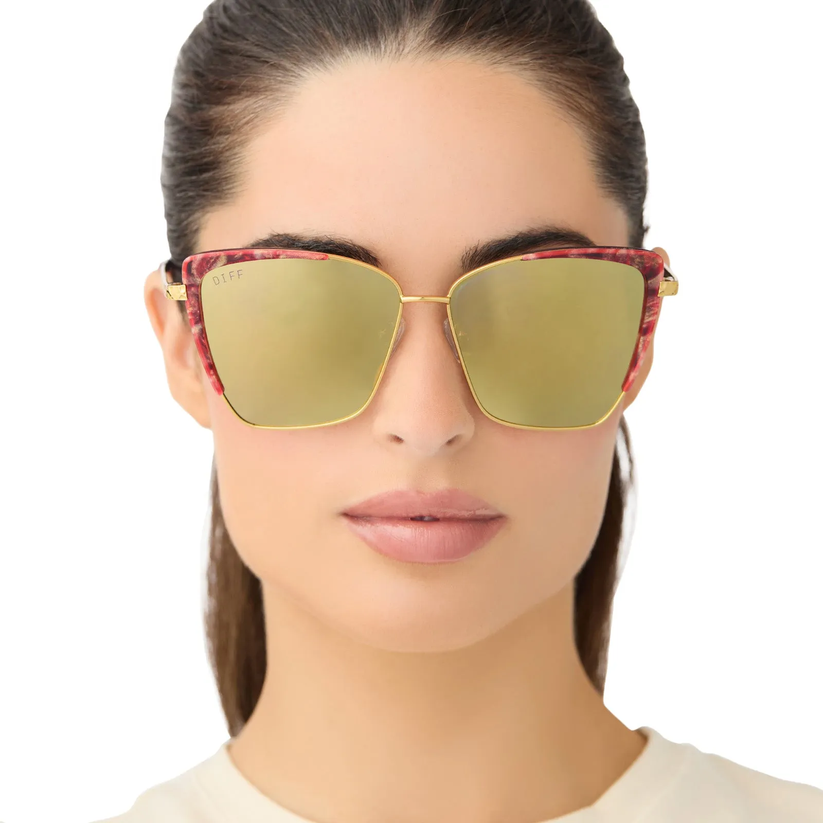 QUEEN AMIDALA™ - MARBLED NABOO™ ROYAL RED   HAMMERED GOLD   GOLD MIRROR   POLARIZED SUNGLASSES