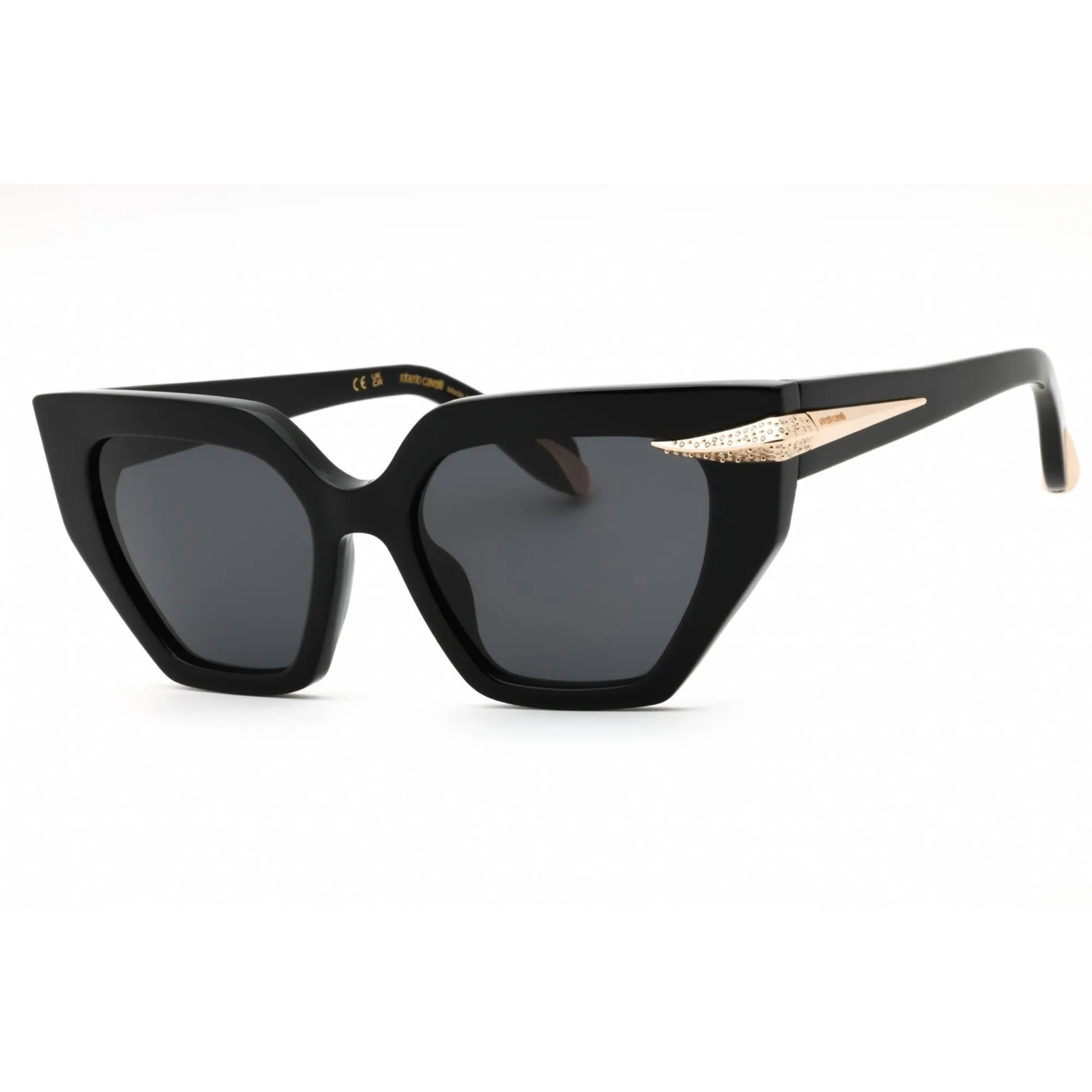 Roberto Cavalli Women's Sunglasses - Black Acetate Cat Eye Full Rim | SRC001S 700Y