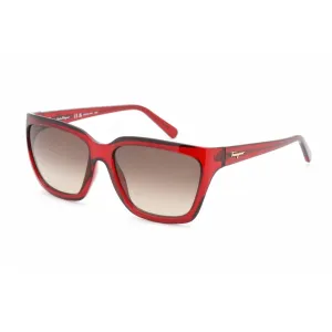 Salvatore Ferragamo Women's Sunglasses - Crystal Wine Plastic Frame | SF1018S 655