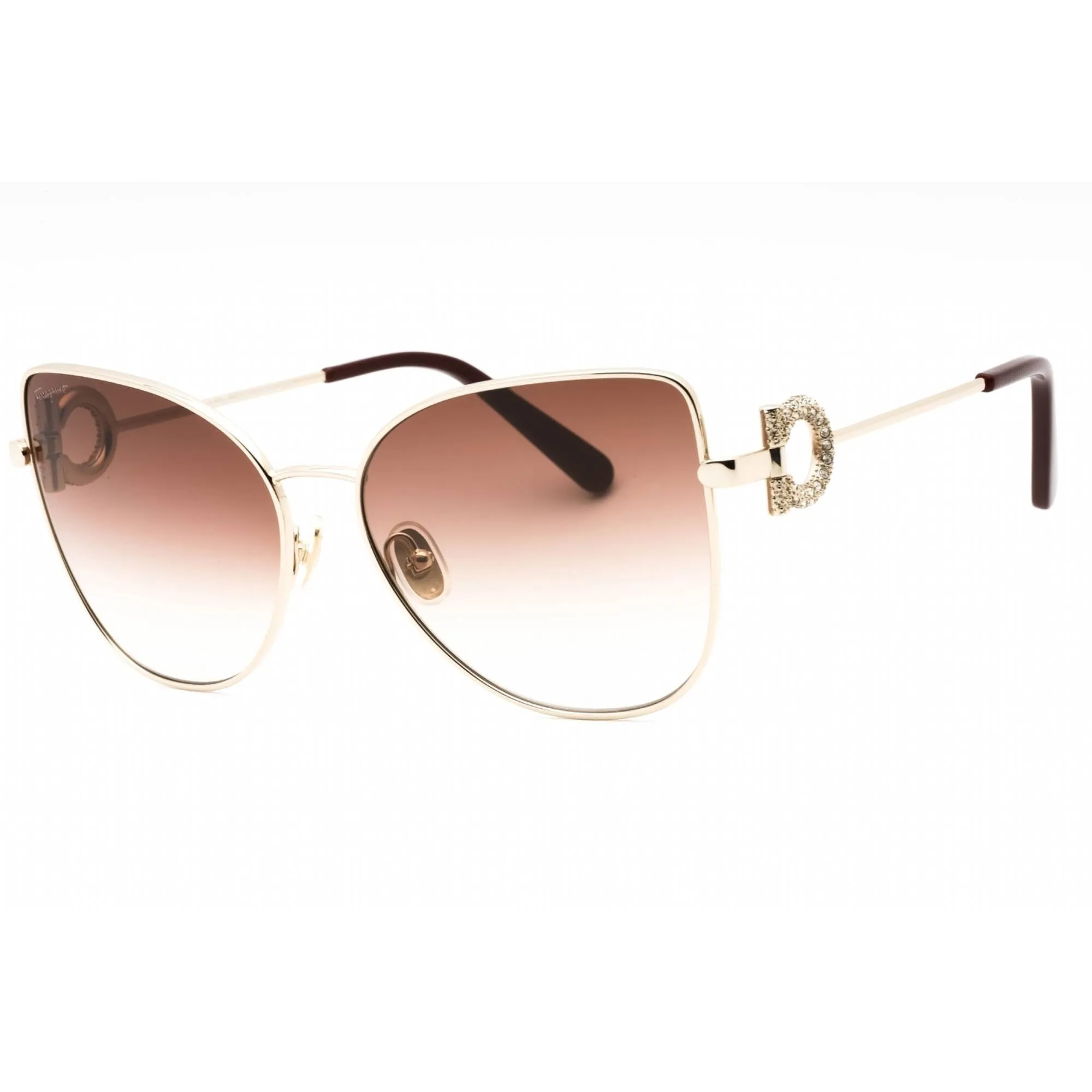 Salvatore Ferragamo Women's Sunglasses - Gold Full Rim Cat Eye Frame | SF296SR 703