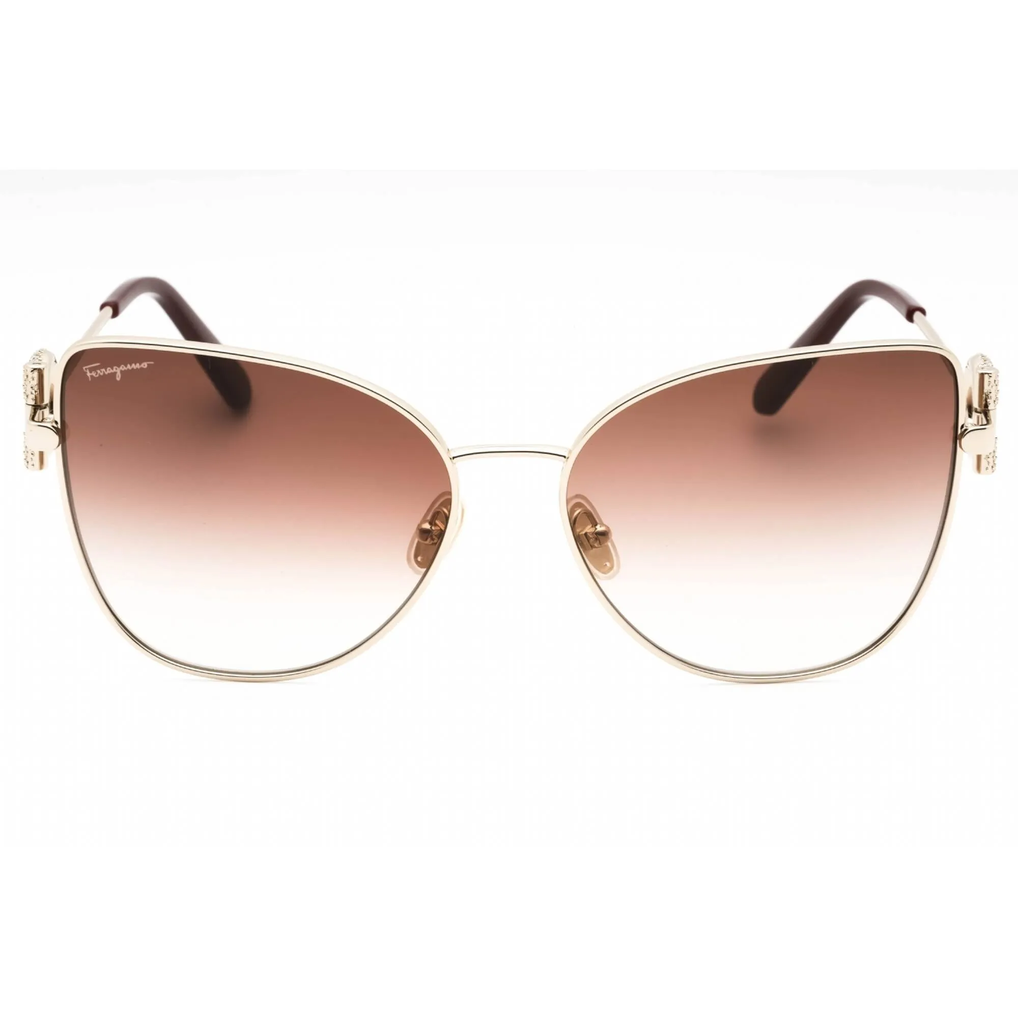 Salvatore Ferragamo Women's Sunglasses - Gold Full Rim Cat Eye Frame | SF296SR 703