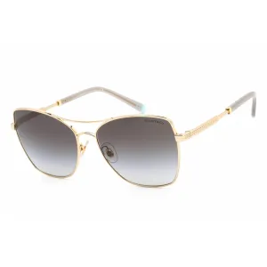 Tiffany Women's Sunglasses - Full Rim Gold Metal Rectangular Frame | 0TF3084 60023C