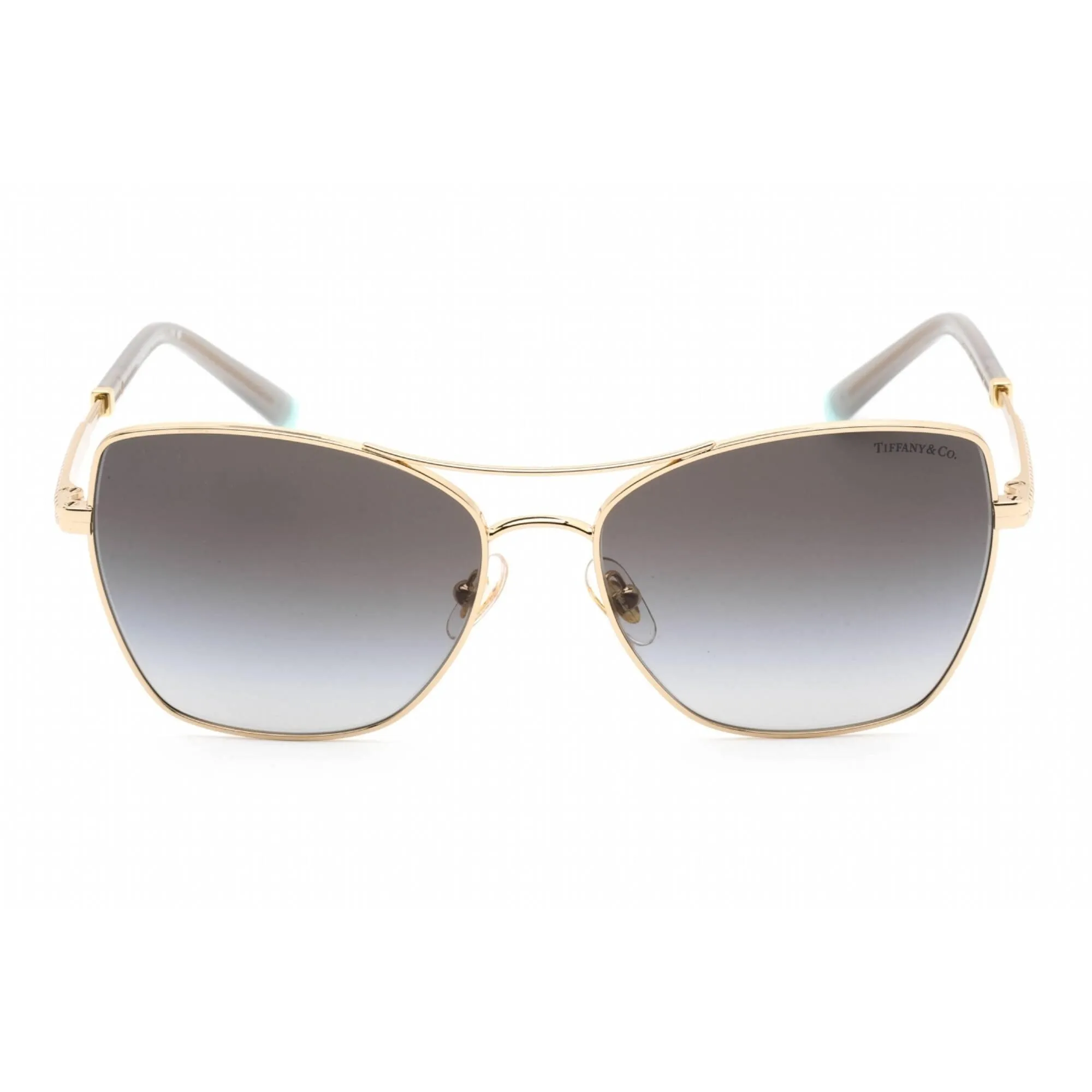 Tiffany Women's Sunglasses - Full Rim Gold Metal Rectangular Frame | 0TF3084 60023C