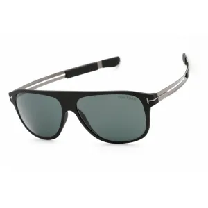 Tom Ford Men's Sunglasses - Matte Black Rectangular Shape Frame Blue Lens | FT0880 02V