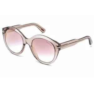 Tom Ford Women's Sunglasses - Brown Bright Shine Acetate Oval Shape Frame | FT0661 45G