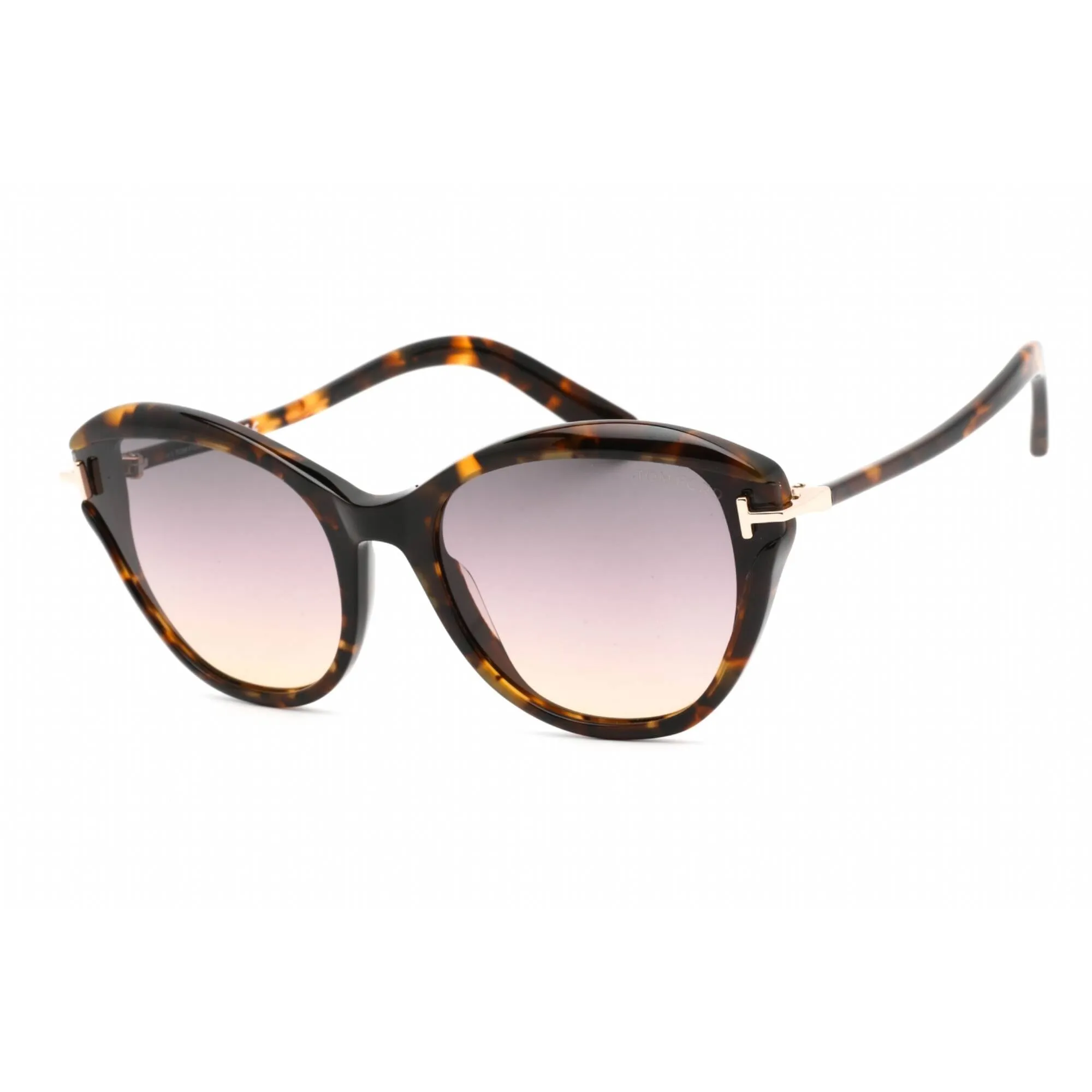Tom Ford Women's Sunglasses - Colored Havana Plastic Cat Eye Shape Frame | FT0850 55B