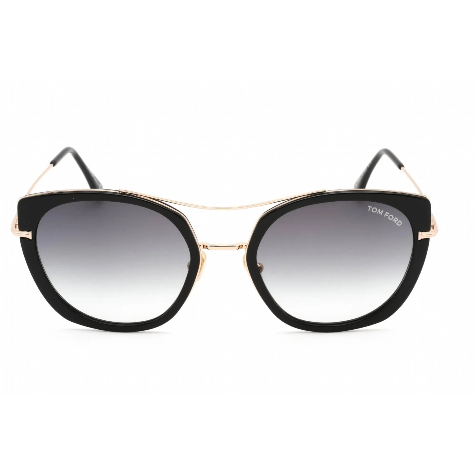 Tom Ford Women's Sunglasses - Shiny Black Metal Frame Gradient Smoke Lens | FT0760 01B
