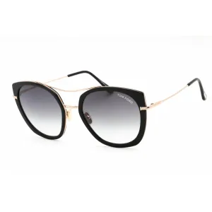 Tom Ford Women's Sunglasses - Shiny Black Metal Frame Gradient Smoke Lens | FT0760 01B