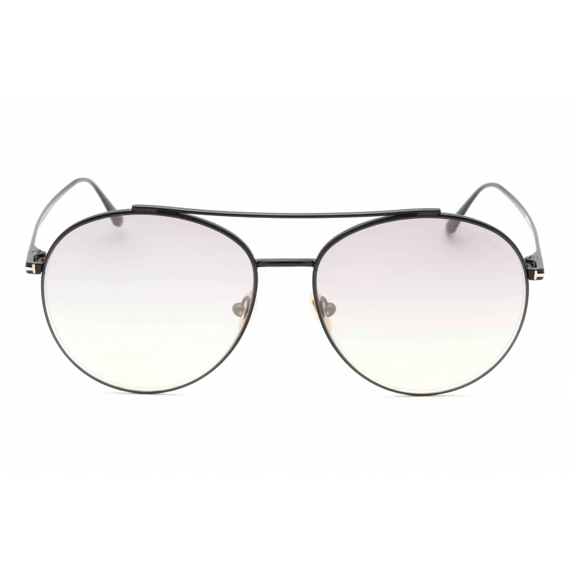 Tom Ford Women's Sunglasses - Shiny Black Metal Frame Smoke Mirror Lens | FT0757 01C