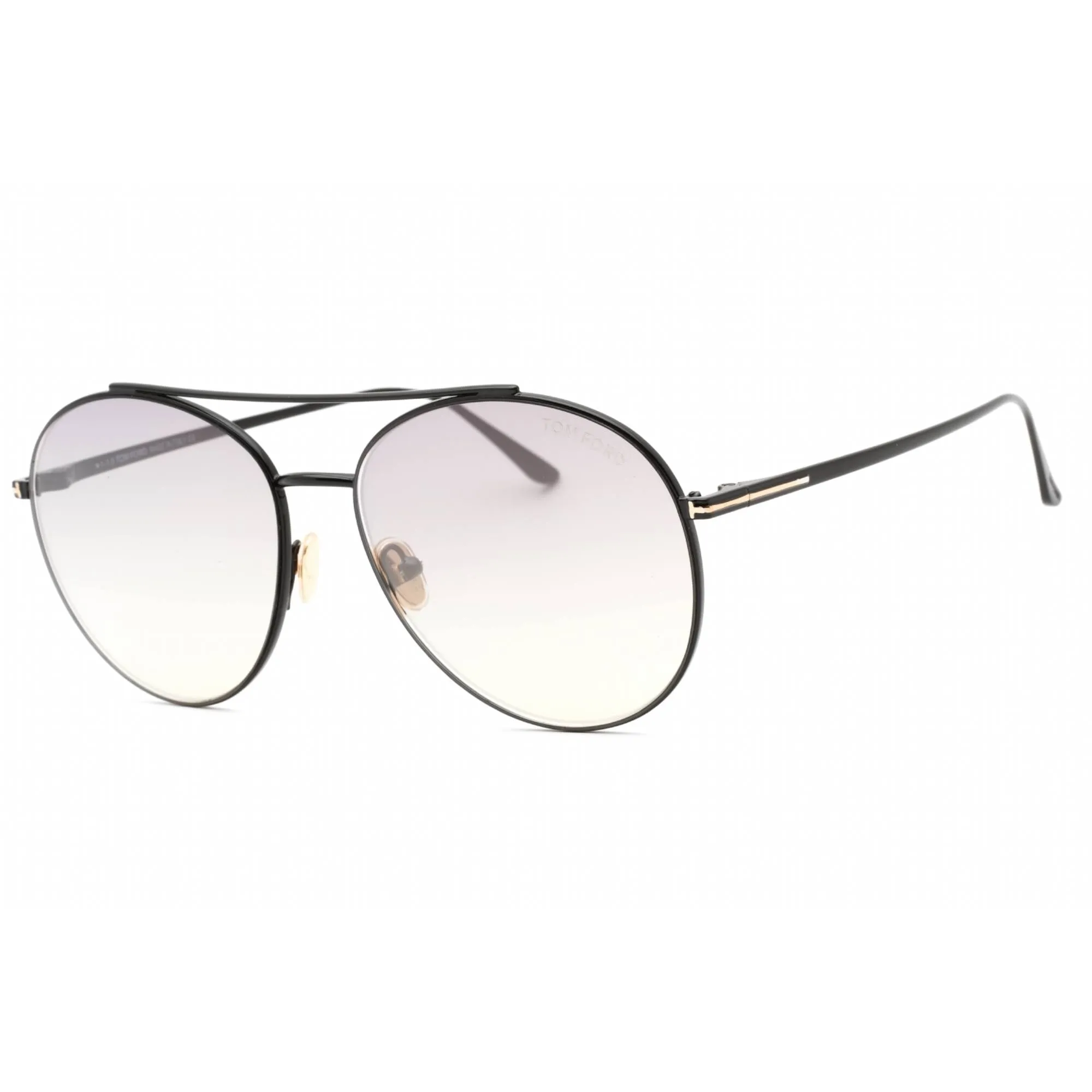 Tom Ford Women's Sunglasses - Shiny Black Metal Frame Smoke Mirror Lens | FT0757 01C