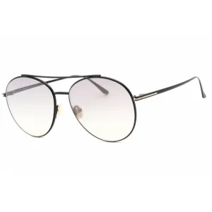 Tom Ford Women's Sunglasses - Shiny Black Metal Frame Smoke Mirror Lens | FT0757 01C