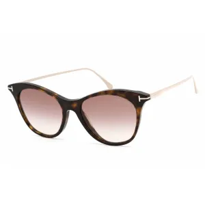 Tom Ford Women's Sunglasses - Shiny Dark Havana Cat Eye Frame Brown Lens | FT0662 52F